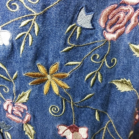 Vintage Stonybrook  Embroidered Denim Vest - M - NWOT - Picture 4 of 9